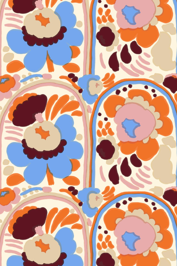 KARUSELLI -puuvillakangas persikka